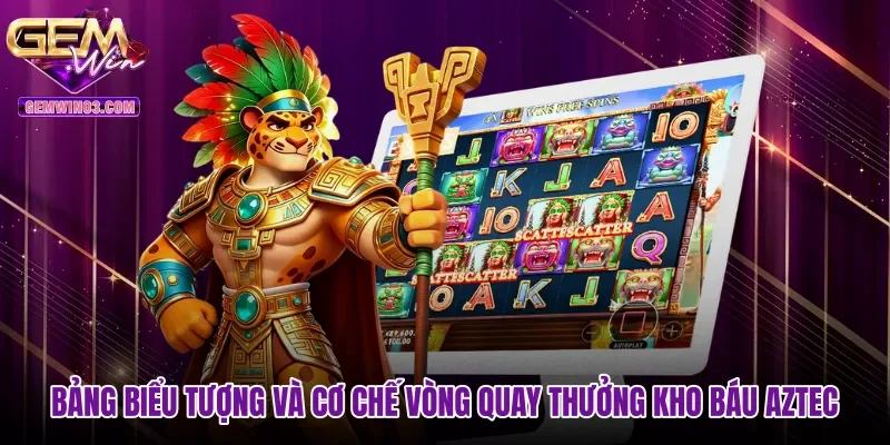 Bảng biểu tượng và cơ chế vòng quay thưởng Kho báu Aztec